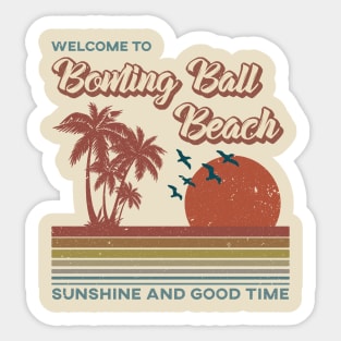 Bowling Ball Beach Retro Sunset - Bowling Ball Beach Sticker